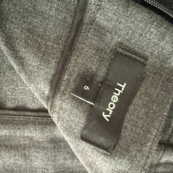 Theory Pencil Skirt Slim Fit Stretch Wool Grey Size 6 - Picture 5 of 5